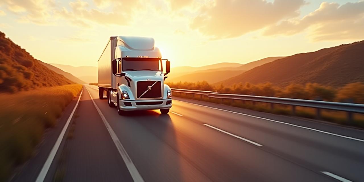 Modern logistics fleet at twilight