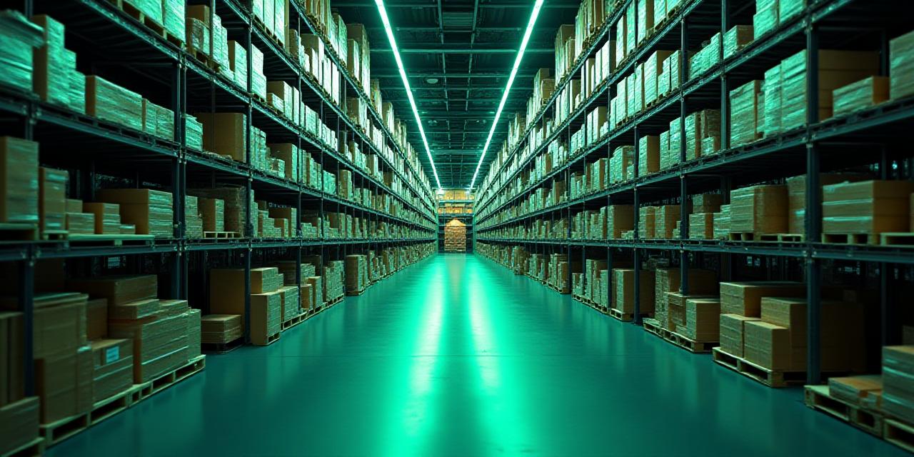 Modern automated logistics hub with soft cinematic lighting
